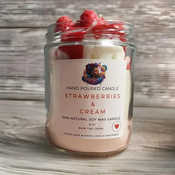 Strawberries and Cream whipped candle