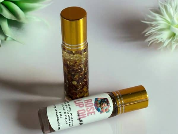 Rose Petal Infused Lip Oil with 24K Gold Edible Flecks1