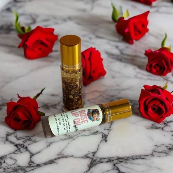 Rose Petal Infused Lip Oil with 24K Gold Edible Flecks2