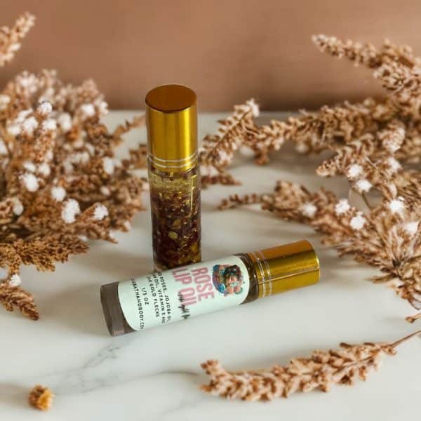 Rose Petal Lip Oil with 24K Gold Edible Flecks - Image 2