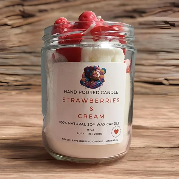 Strawberries and Cream whipped candle